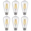 VEVOR 6 Pack Edison Bulbs LED, ST19 Vintage Edison Light Bulbs, 7W Dimmable 800 Lumens, 2700K Warm White, E26 Base LED Filament Bulb, Antique Glass S