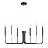 VEVOR 6-Light Chandelier, Black Farmhouse Chandelier, Adjustable Height, Dining Room Hanging Light Fixture for Ceilings, Modern Chandelier for Bedroo