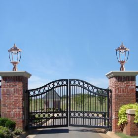 20"(H) Golden Solar Powered LED Outdoor Lantern, Vintage Garden Light with Elegant Glass Design for Pathways, Yards, and Patios (2-Pack)