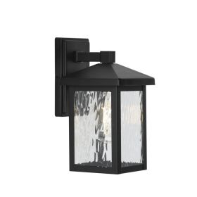 Matte Black Traditional One-Light Outdoor Wall Lantern