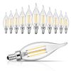 VEVOR LED Candelabra Bulbs, 12-Pack Dimmable Chandelier Light Bulbs, Vintage Flame Tip Candle Light Bulb with 2725K Warm Lighting, 90+ High CRI & E12
