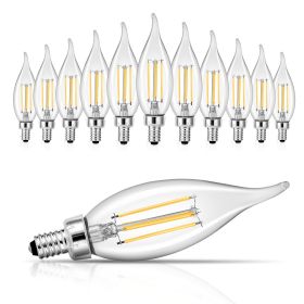 VEVOR LED Candelabra Bulbs, 12-Pack Dimmable Chandelier Light Bulbs, Vintage Flame Tip Candle Light Bulb with 2725K Warm Lighting, 90+ High CRI & E12