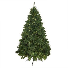 7FT Classic Style Christmas Tree with 550 Warm White LED Lights, Stable Iron Base