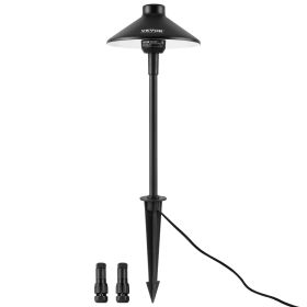 VEVOR 12 Pack Low Voltage Landscape Path Lights, 3W 210LM 12V-24VAC/DC Outdoor LED Pathway Lighting, 3000K Warm White Walkway Lights with Quick Conne