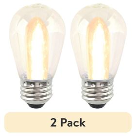 (2 pack) S14 0.9W LED Replacement Bulbs for Outdoor Commercial String Lights, Warm White, 2-Pack