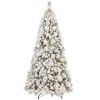 6ft Automatic PVC/Hard Needle Mixed  Flocked Tree With Lights Fireproof Artificial flocking Christmas Tree
