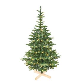 7Ft Christmas Tree, Prelit Green spruce Premium Artificial Tree, 941 Lifelike PE&PVC Mixed Tips , 400 LED Lights