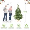 7Ft Christmas Tree, Prelit Green spruce Premium Artificial Tree, 941 Lifelike PE&PVC Mixed Tips , 400 LED Lights