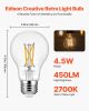 VEVOR 6 Pack Edison Bulbs LED, A19 Vintage Edison Light Bulbs, 4.5W Dimmable 450 Lumens, 2700K Warm White, E26 Base LED Filament Bulb, Antique Glass