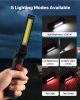 VEVOR Rechargeable LED Work Light, 1200 mAh, Magnetic Mechanic Flashlight with Magnetic Base, 360° Rotation, 5 Lighting Modes, Foldable Grill Lamp fo