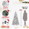 6ft Automatic PVC/Hard Needle Mixed  Flocked Tree With Lights Fireproof Artificial flocking Christmas Tree