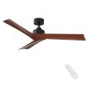 52 in. Black Lowe Profile Ceiling Fan with Light