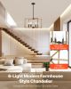 VEVOR 6-Light Chandelier, Metal Farmhouse Chandelier, Adjustable Height, Dining Room Hanging Light Fixture for Ceilings, Modern Chandelier for Bedroo