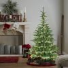 7Ft Christmas Tree, Prelit Green spruce Premium Artificial Tree, 941 Lifelike PE&PVC Mixed Tips , 400 LED Lights