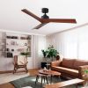 52 in. Black Lowe Profile Ceiling Fan with Light