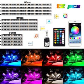 12X RGB Motorcycle LED Light Kit Under Glow Body Strip For Harley-Davidson (Option: Color mixing)