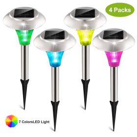 24Pcs 12Pcs 8Pcs 4Pcs Solar Garden Lights IP44 Waterproof 7 Color Changing For Yard Driveway Walkway (Option: 4Pcs)